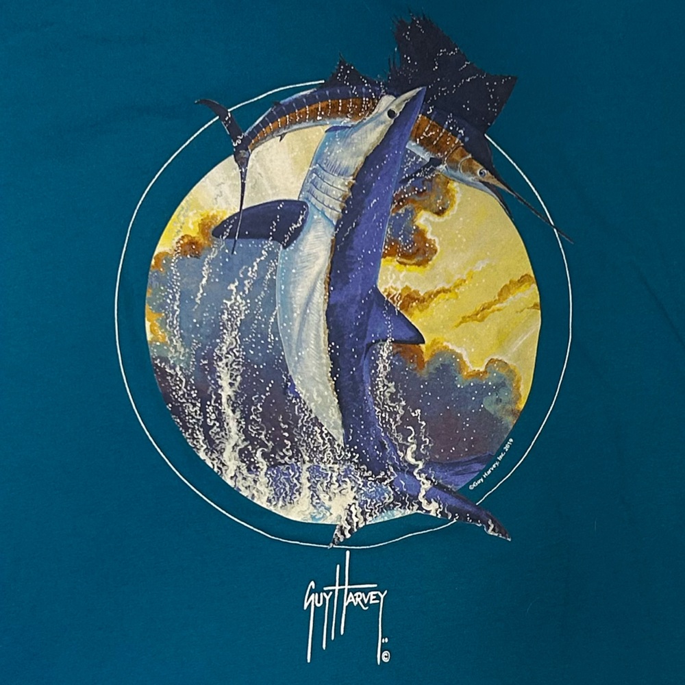Guy Harvey Teal T-Shirt with design